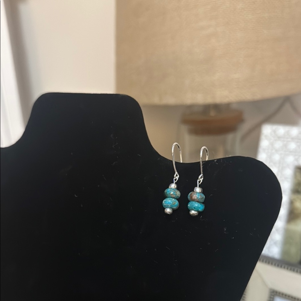 Elegant Silver and Dyed Imperial Jasper Earrings